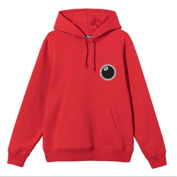 Stussy 8Ball Dot Hoodie Red - Picture 1 of 2